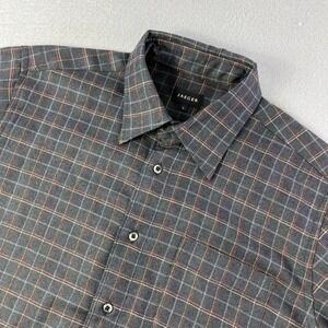 JAEGER Men's Plaid Button Down Long‎ Sleeve Shirt Size L